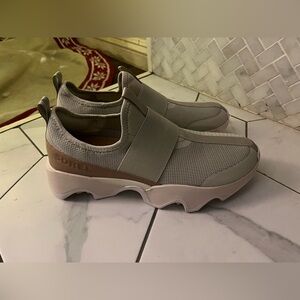 Sorel Kinetic Impact II Strap Aloe and tan Slip-On Shoes